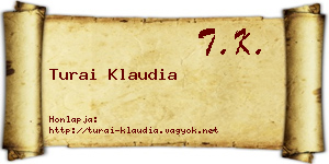 Turai Klaudia névjegykártya