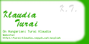 klaudia turai business card